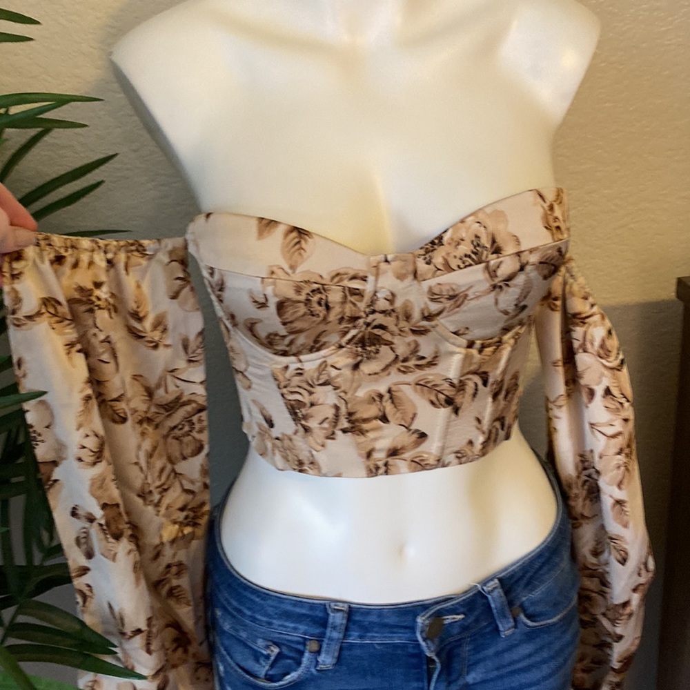 ‼️Closet Clear Out‼️ Shein Corset Crop Top with Long Sleeves